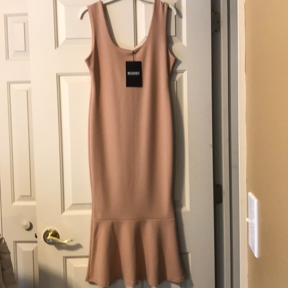 NWT Missguided Taupe Scuba Fishtail Sheath
